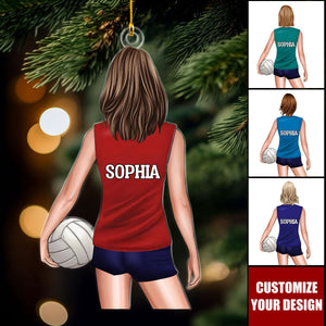 Custom Volleyball Player Ornament - Personalized Volleyball Lover Gift