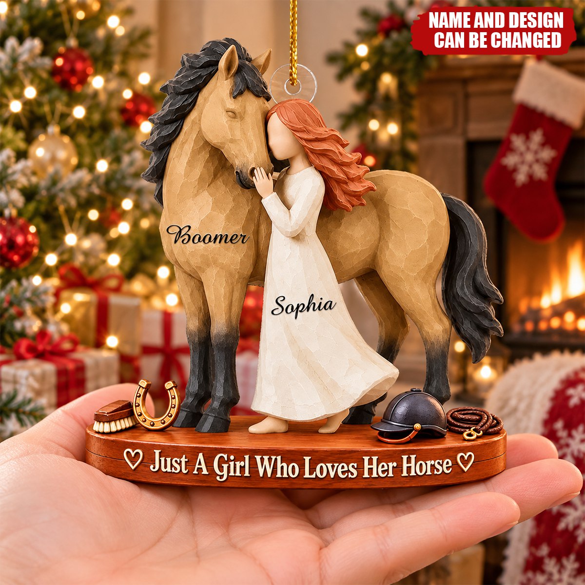 Personalized Just A Girl Who Loves Her Horse Christmas Ornament, Horse Lover Gift