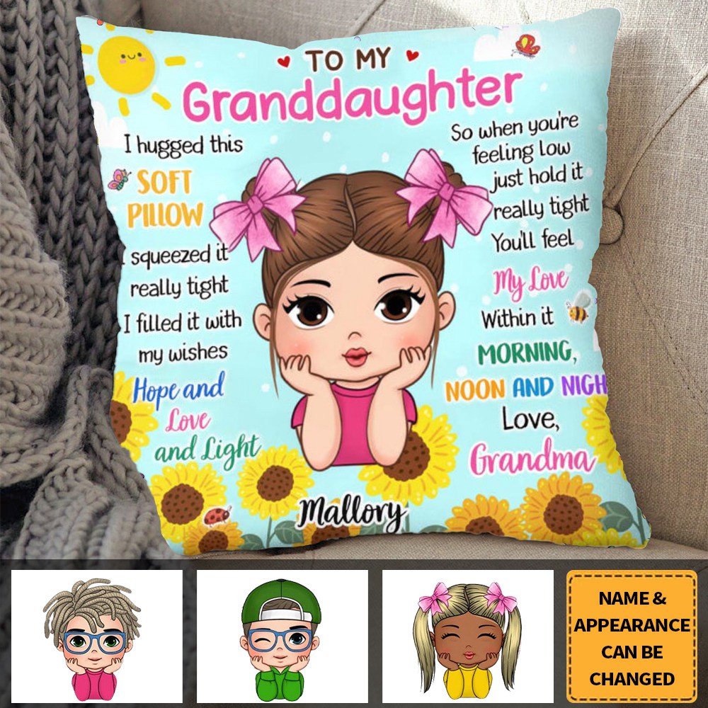 Gift For Granddaughter To My Granddaughter Sunflower Theme Pillow