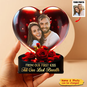 Custom Photo From Our First Kiss - Couple Personalized Acrylic Plaque