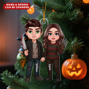 Halloween Horror Theme Couple Matching Personalized Acrylic Ornament