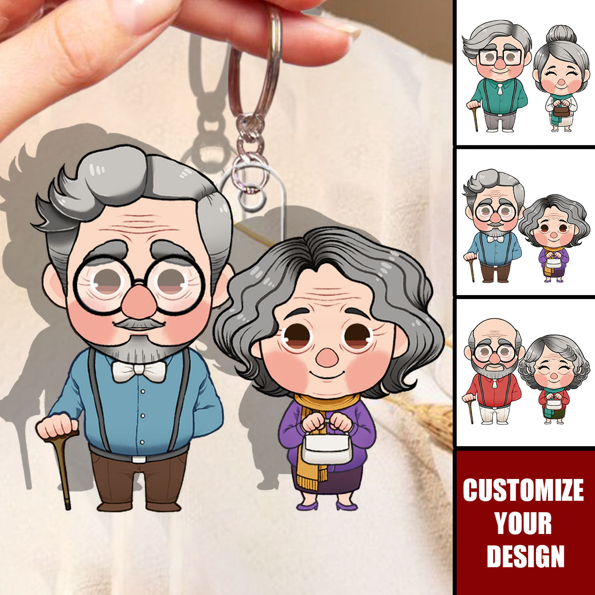 Grow Old Together - Personalized Couple Keychain