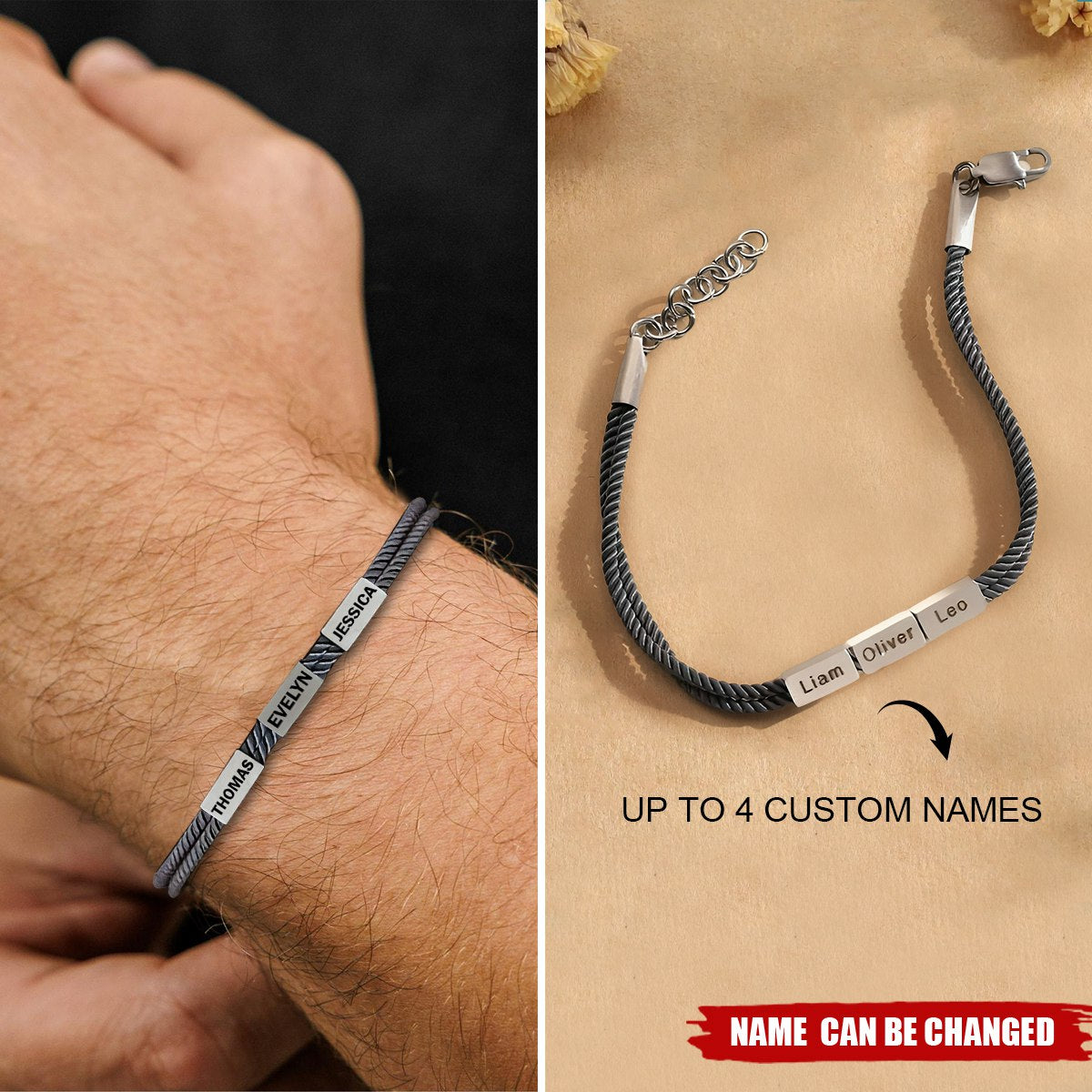 Bracelet For Dad With Kids Names - Personalized Bracelet, Father’s Day Gift