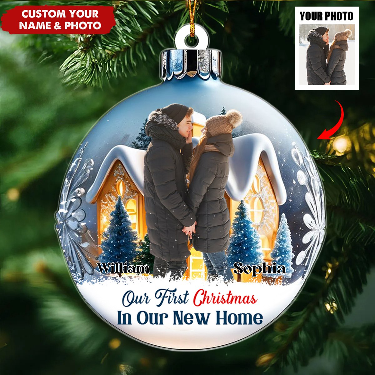 Our First Christmas in Our New Home - Personalized Acrylic Ornament