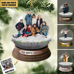 Personalized Custom Photo Crystal Ball Ornament - Christmas Gift For Family