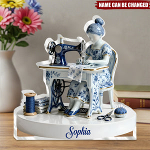 Love Sewing - Personalized Custom Shaped Squared Acrylic Plaque