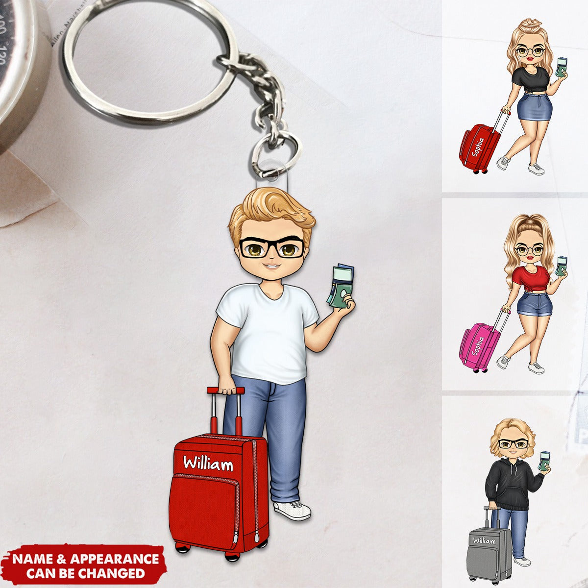 Gift For Traveling Lovers Personalized Acrylic Keychain