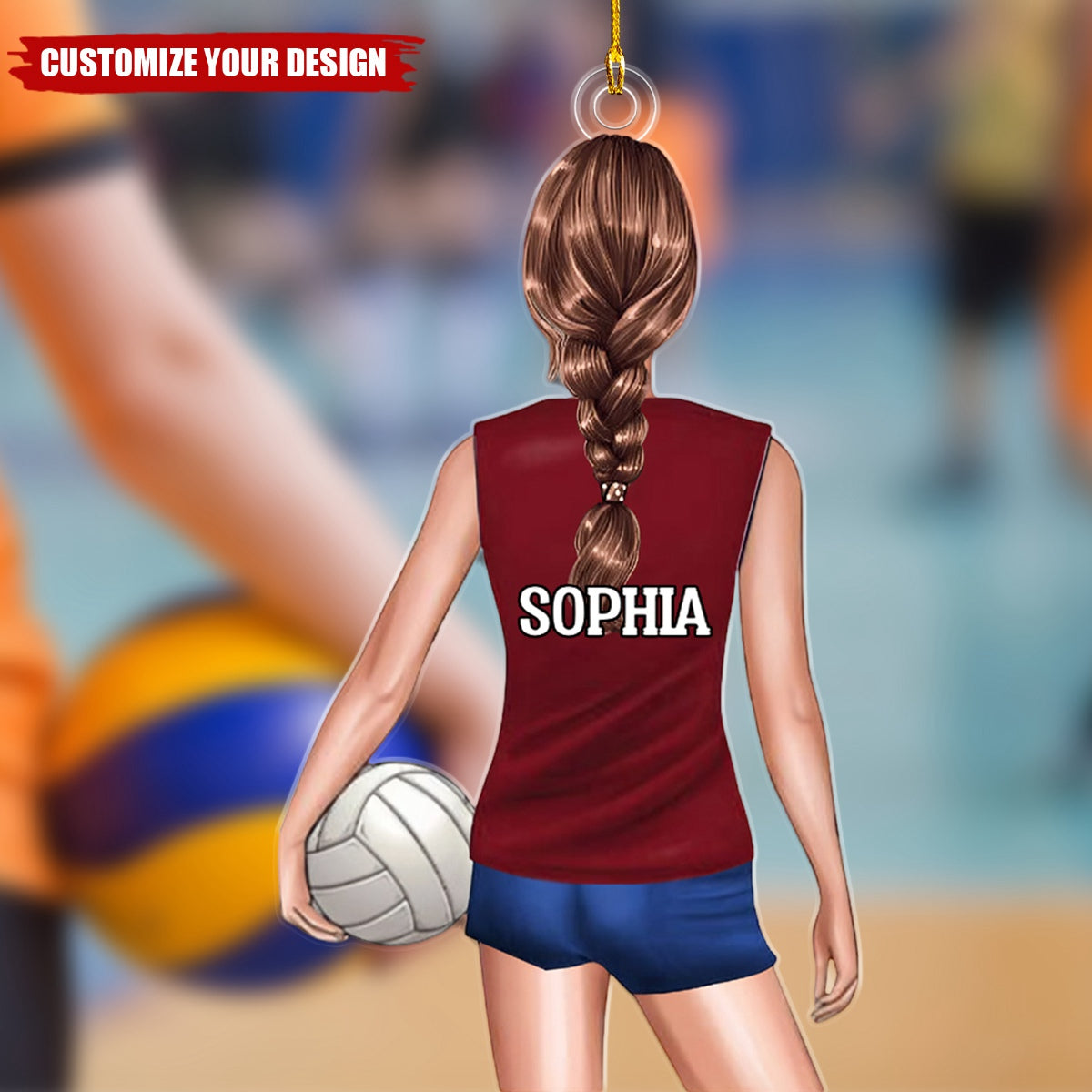 Custom Volleyball Player Ornament - Personalized Volleyball Lover Gift