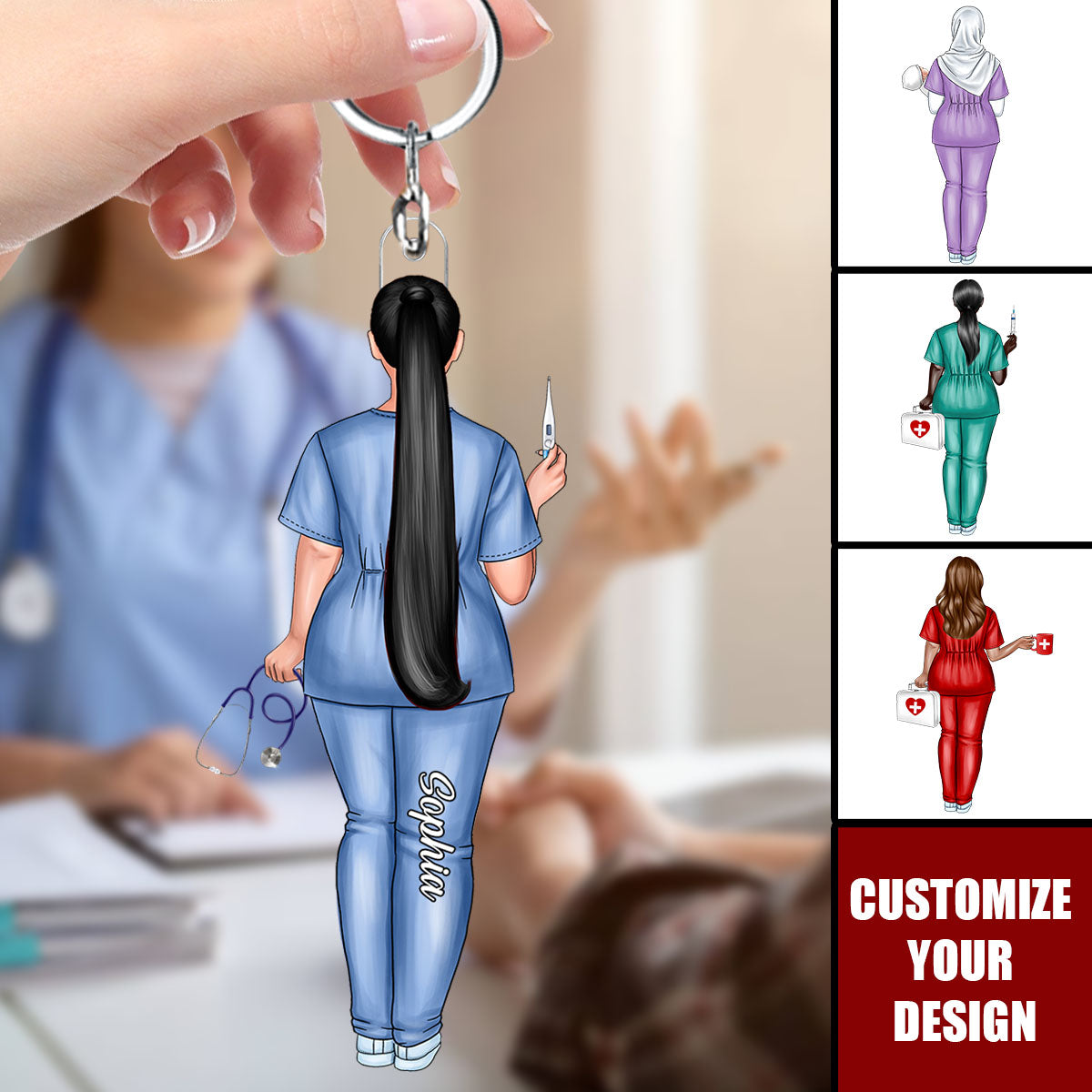 Custom Idea For Nurse Doctor - Personalized Acrylic Keychain
