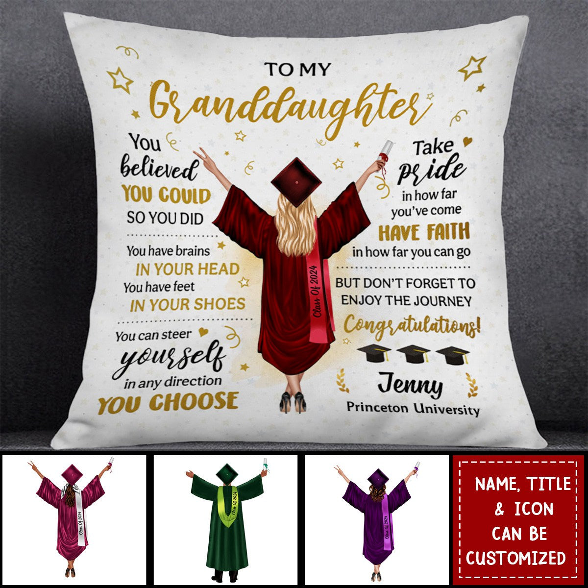 You Believed You Could So You Did Personalized Pillow, Gift For Graduation