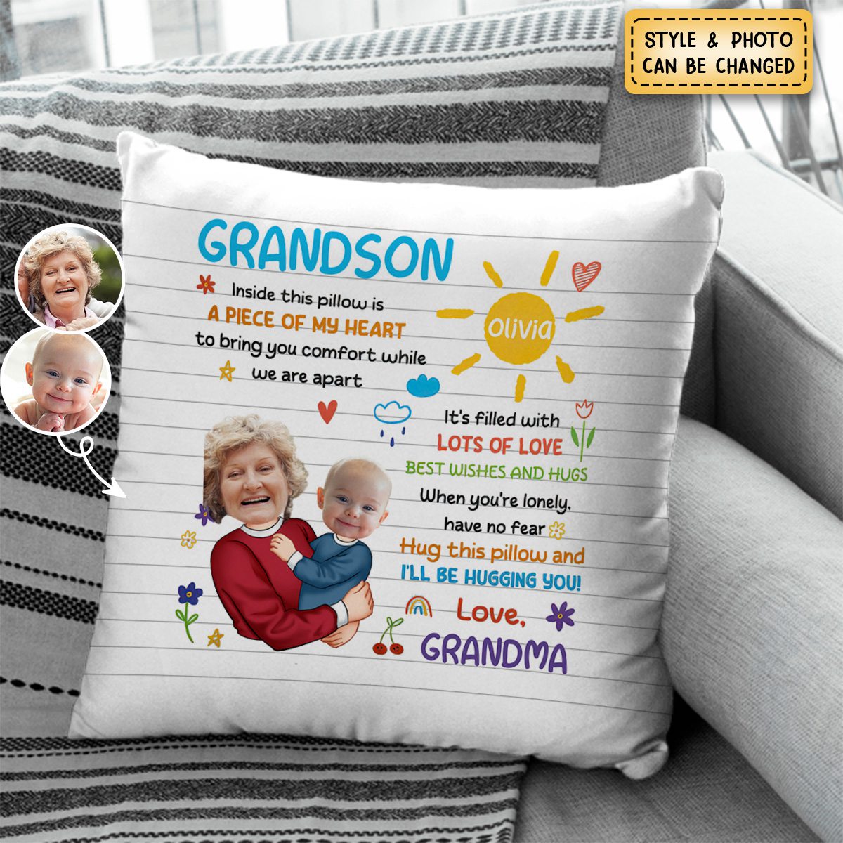 Hug This Pillow & I'll Be Hugging You! - Personalized Photo Pillow