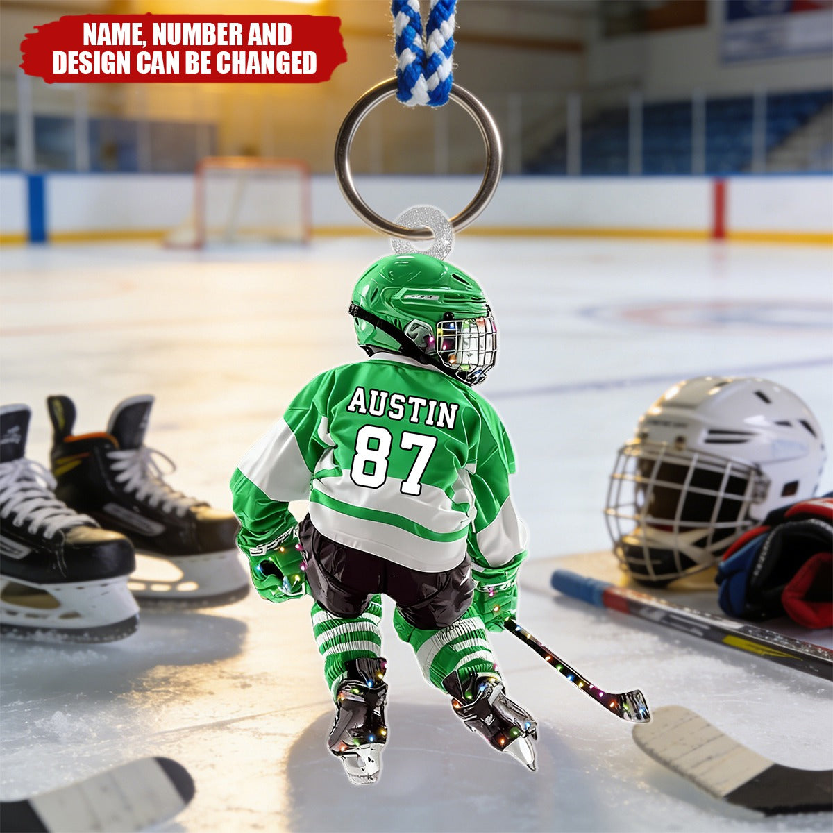 Hockey Player - Personalized Acrylic Keychain