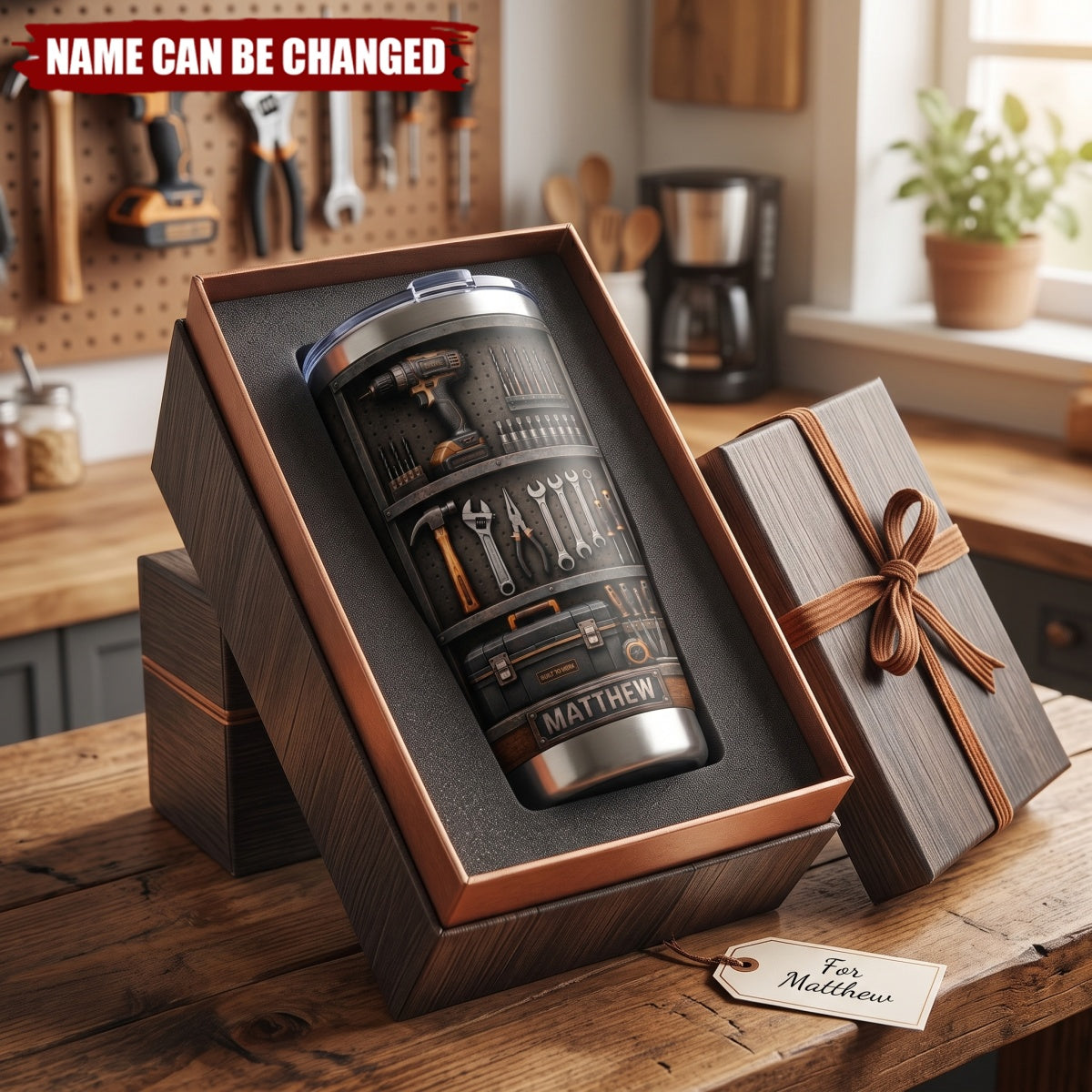 Hard Work Never Stops - Personalized Handyman Tumbler