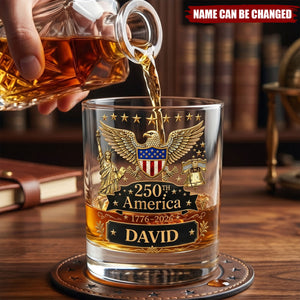 The 250th Anniversary of the United States - Personalized Whiskey Glass, Gift For Men
