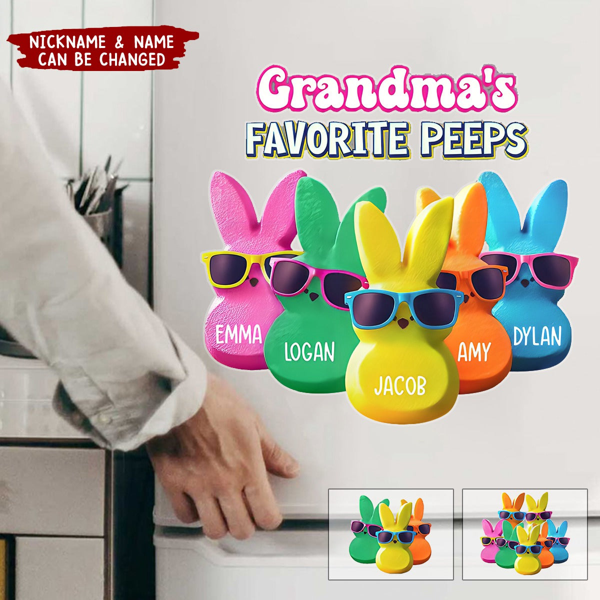 Grandma's Favorite Kids Rainbow Color Personalized Decal