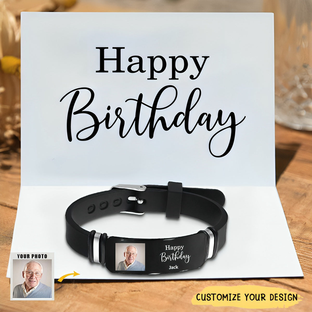 Custom Photo Best Mom Dad Ever - Gift For Family, Siblings, Friends - Personalized Engraved Bracelet