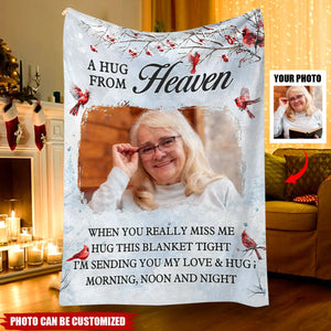 A Hug From Heaven - Memorial Personalized Photo Blanket