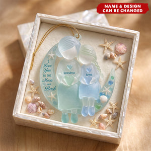 I Love You To The Moon and Back - Personalized Grandma Acrylic Ornament