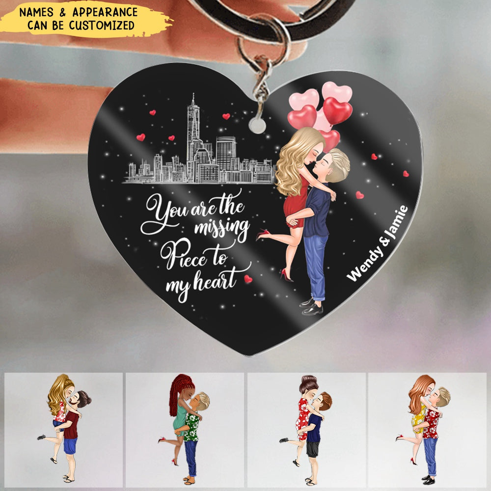 You Are The Missing Piece To My Heart - Personalized Couple Acrylic Keychain - Gift Idea For Couple