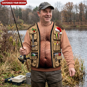 Funny Christmas Fishing Vest – Personalized Ugly Sweatshirt