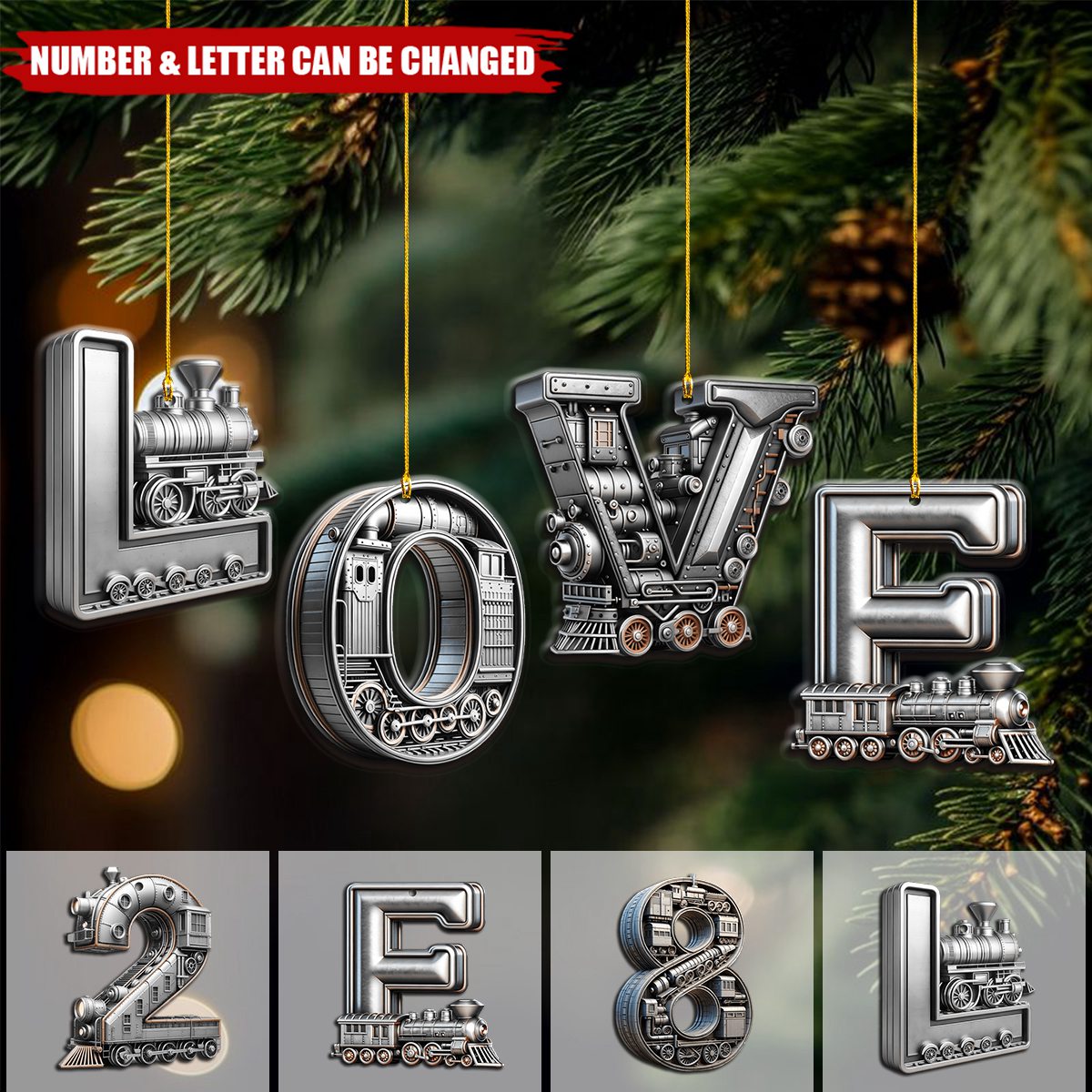 Awesome Train Personalized Acrylic Christmas Ornament - Gift For Kid, Train Lover