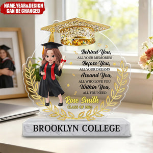 The Journey Begins Here - Personalized Acrylic Block Plaque, Gift for Graduation