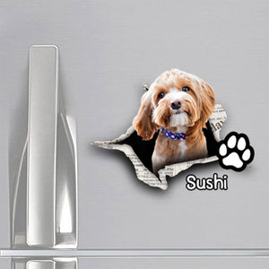 Cute Dog, Cat Pet Crack Personalized Decal Sticker Funny Pet Decal Sticker