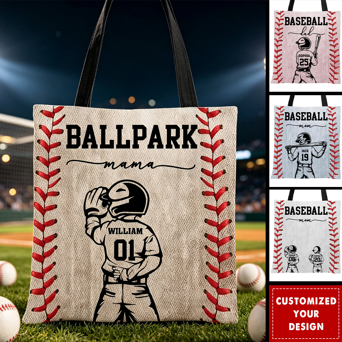 Baseball Mom That's My Kid - Personalized Tote Bag