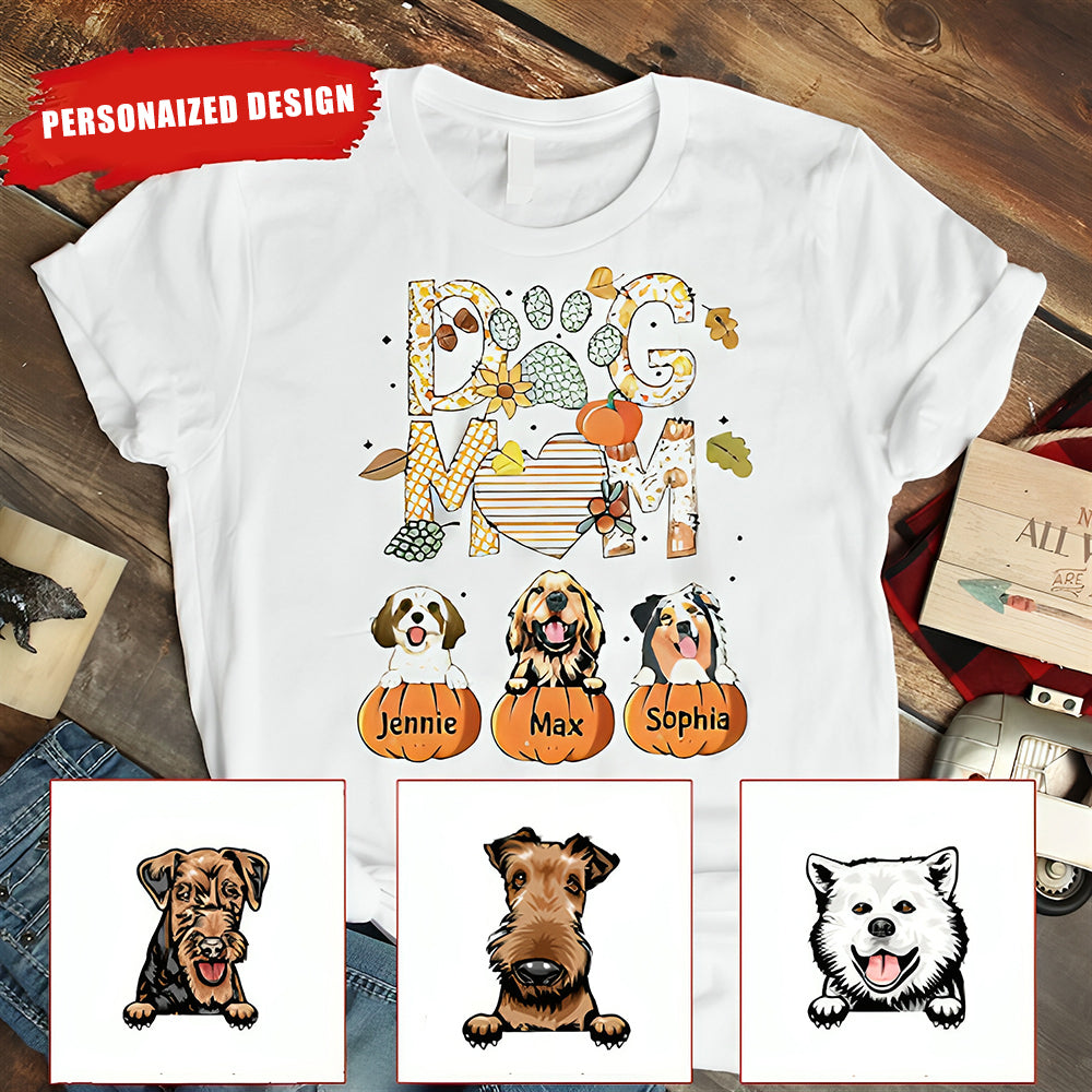 Fall Season Dog Mom Pumpkin Personalized Shirt