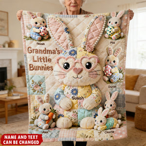 Easter Mom And Bunnies - Personalized Blanket, Gifts For Mom