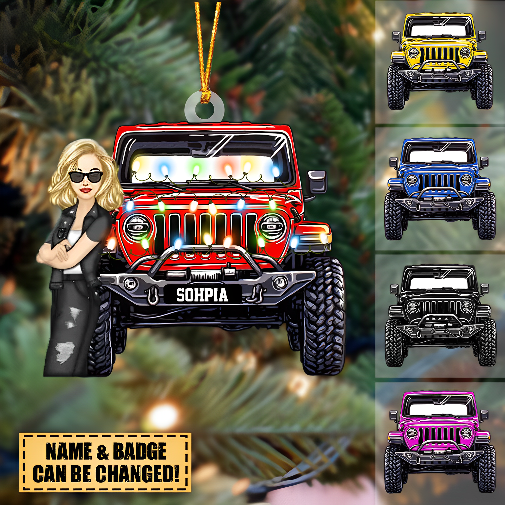 Personalized off-road Girl Christmas Gift Acrylic Ornament