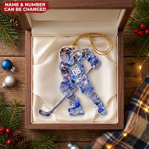 Ice Hockey Player – Personalized Acrylic Custom Shape Ornament
