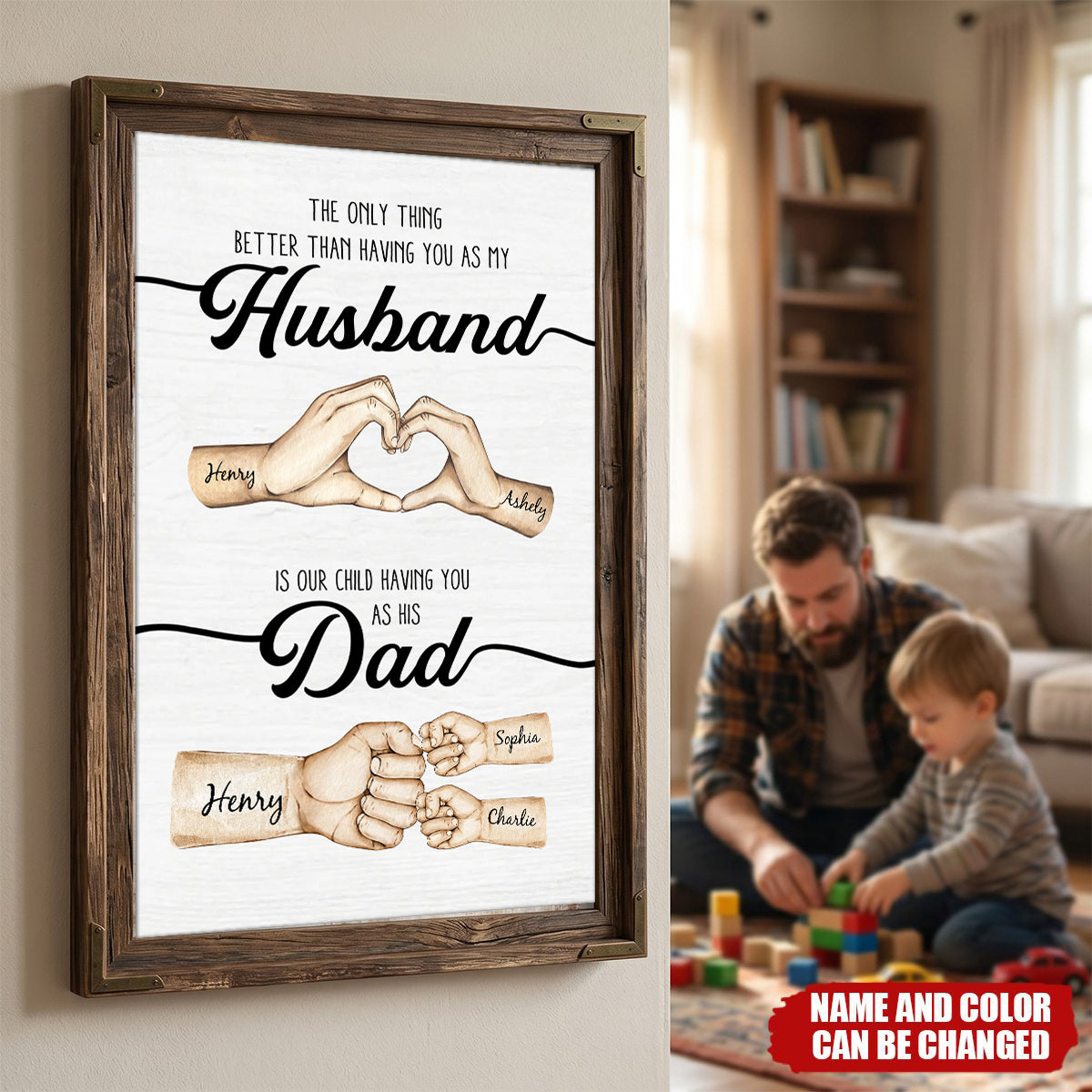 The Only Thing Better Husband Dad Hands - Personalized Poster - Gift For Dad