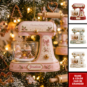 Custom Kitchen Stand Mixer Acrylic Ornament, Personalized Baking Crew Tree Hanging