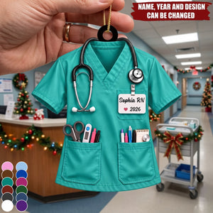 Nurse Scrubs – Personalized Acrylic Custom Shape Ornament