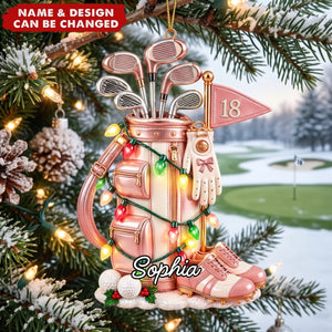 Golf Bag - Personalized Acrylic Ornament, Gift For Golfer