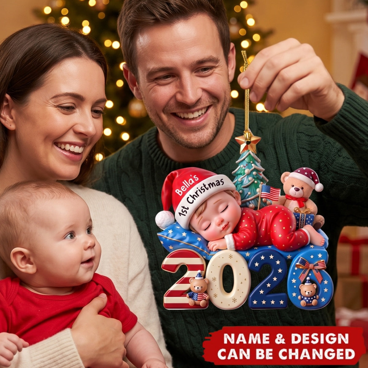 1st Christmas USA - Personalized Acrylic Custom Shape Ornament
