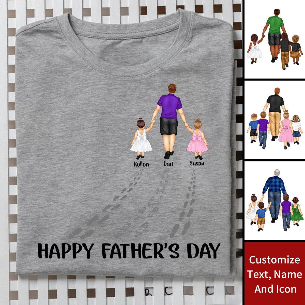 Happy Father's Day Best Dad Ever - Personalized T-Shirt