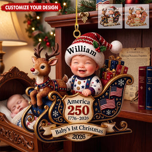 Baby's First Christmas Ornament – U.S. Semiquincentennial (250th Anniversary) 2026