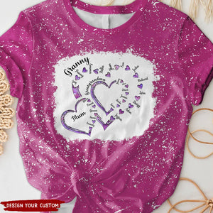 Personalized Mom Grandma Greatgrandma And Kids Heart T-shirt, Gift Idea For Mother Grandma Greatgrandma