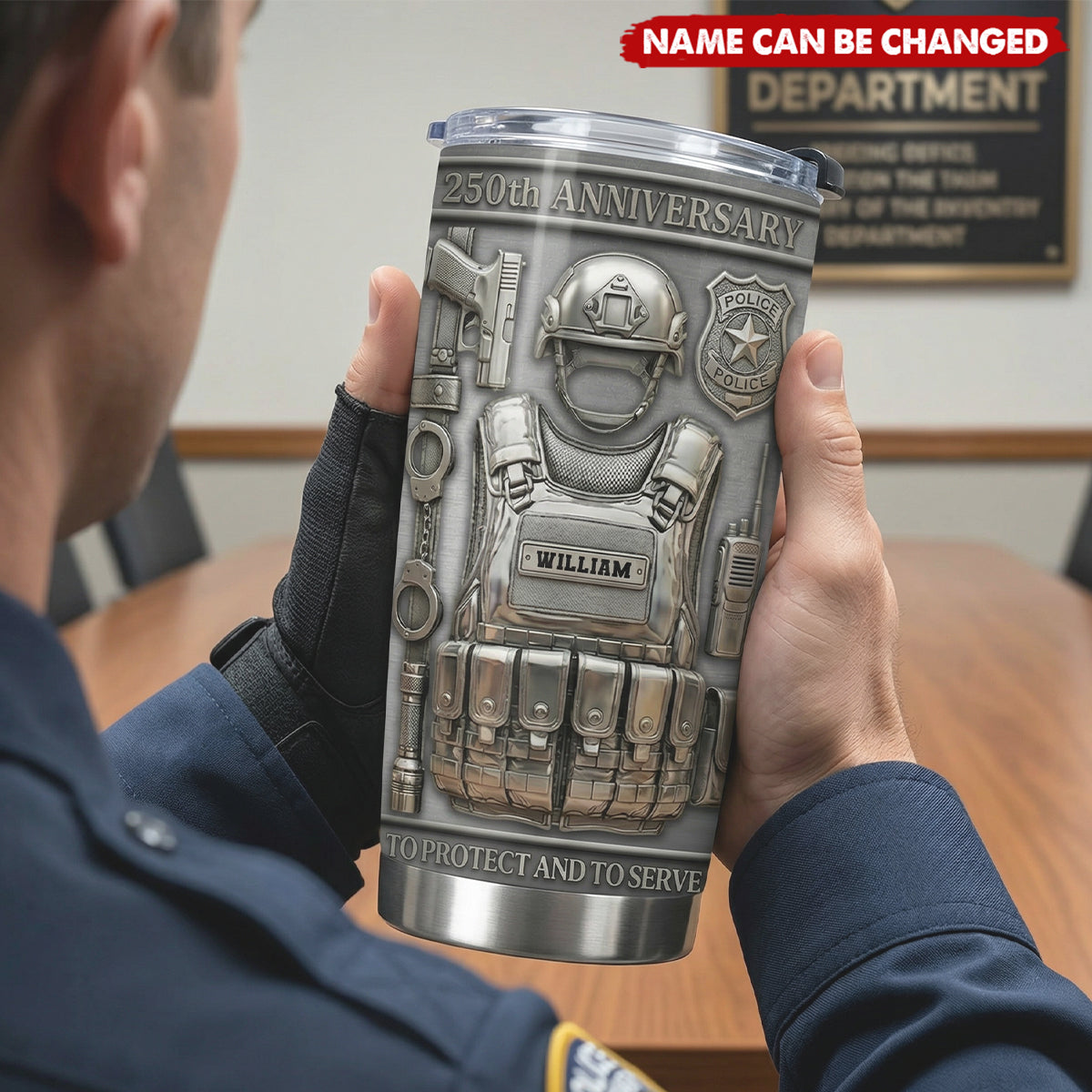 To Protect And To Serve - Personalized Stainless Steel Tumbler, Gift For Police