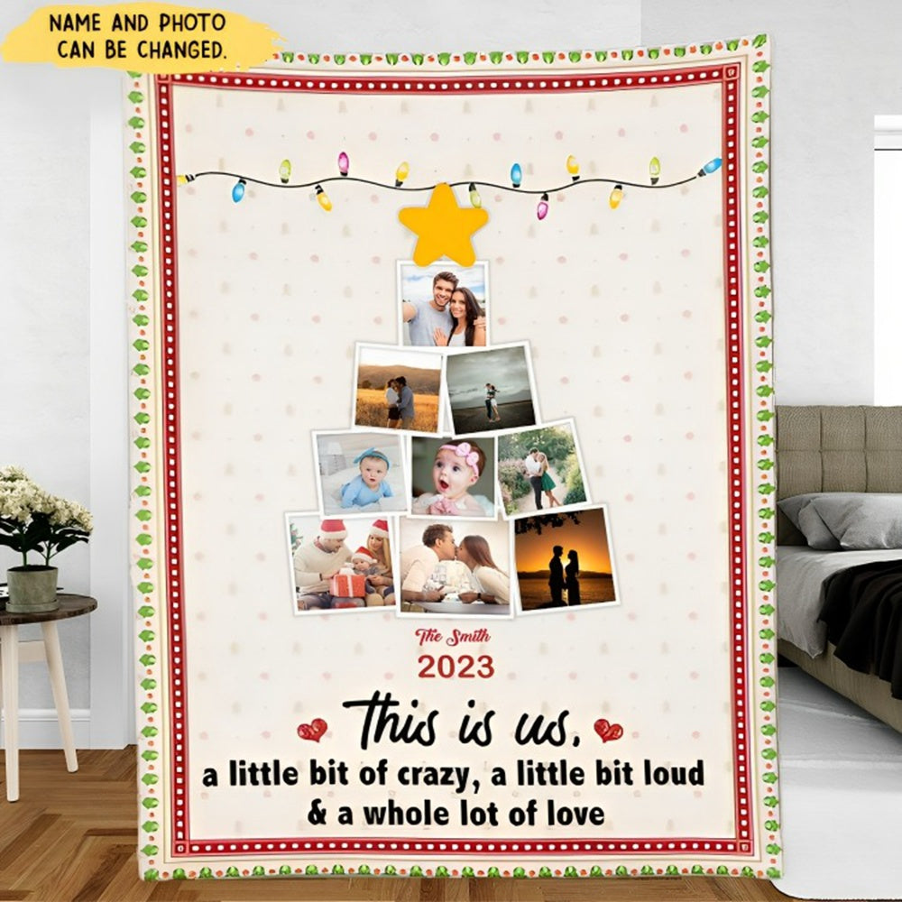 This Is Us Photo Family Christmas Tree - Personalized Photo Blanket