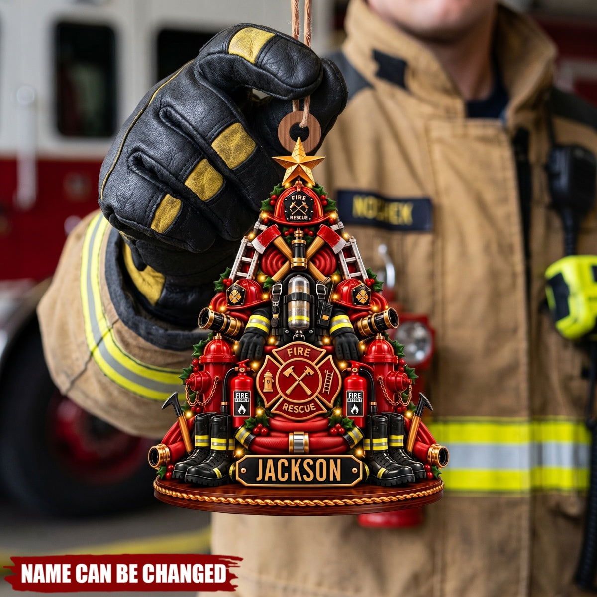 Firefighter Uniform – Personalized Acrylic Custom Shape Ornament, Gift for Fireman