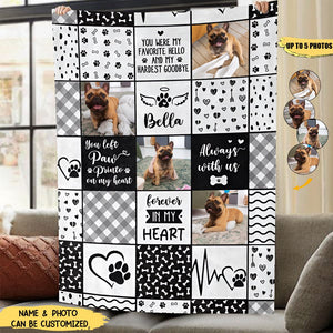 Pet Memorial Always With Us - Memorial Gift For Pet Lovers - Personalized Photo Fleece Blanket