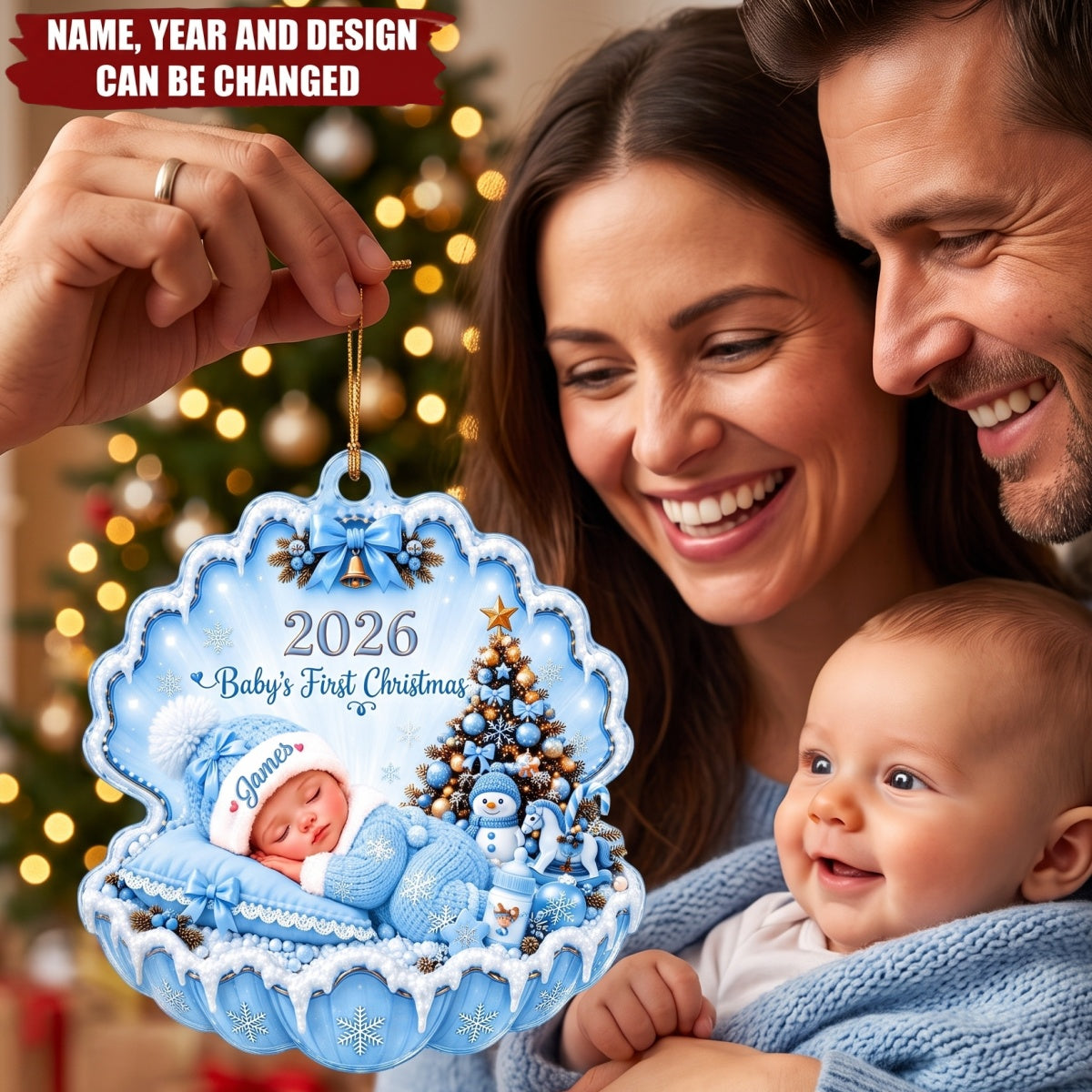 Baby’s First Christmas – Personalized Acrylic Custom Shape Ornament, Gift For Newborn
