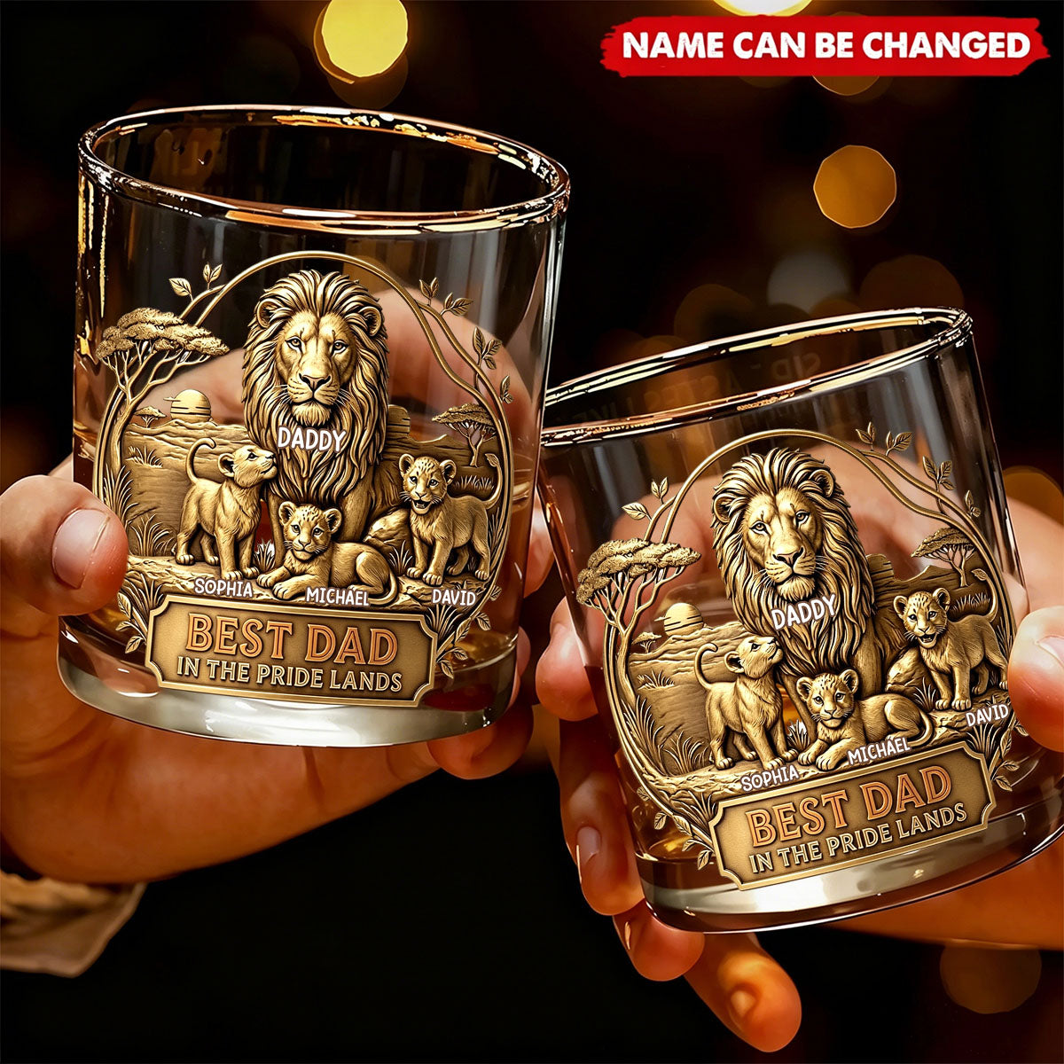 Best Dad - Personalized Whiskey Glass, Gift For Dad