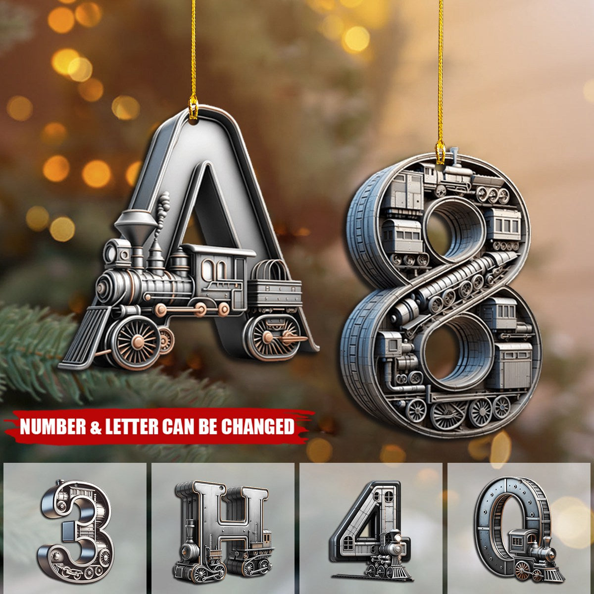 Awesome Train Personalized Acrylic Christmas Ornament - Gift For Kid, Train Lover