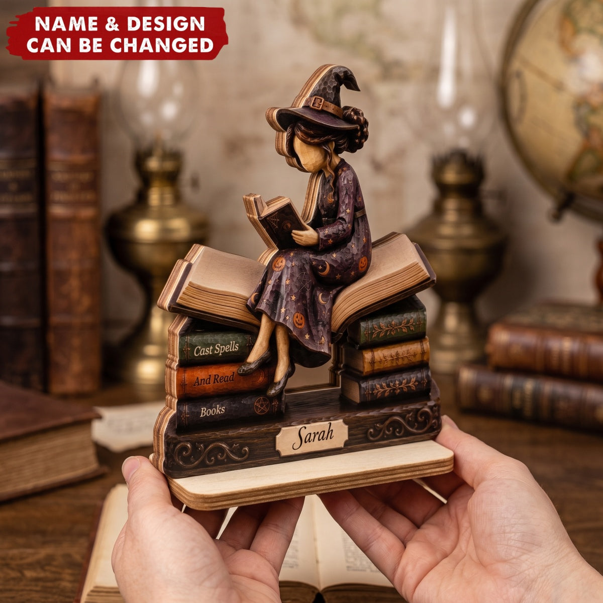 Just A Witch Who Loves Books - Personalized 2-Layer Wood Plaque