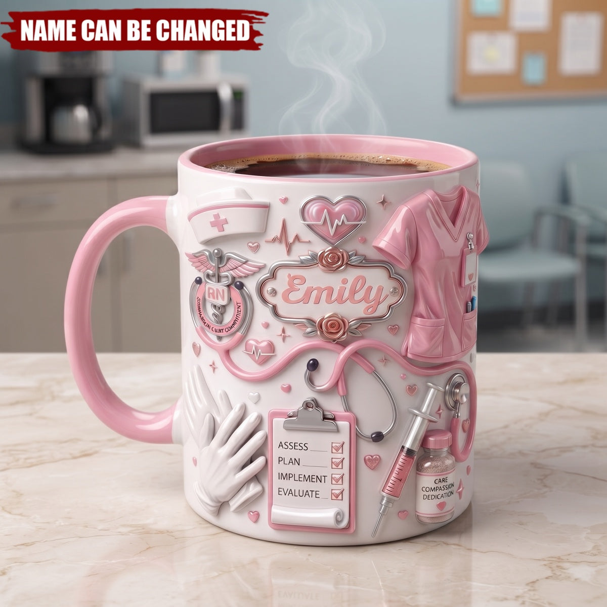 Rose Floral Nurse Appreciation - Personalized Custom Coffee Mug