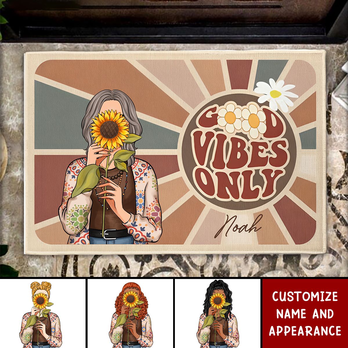 Good Vibes Only - Personalized Doormat